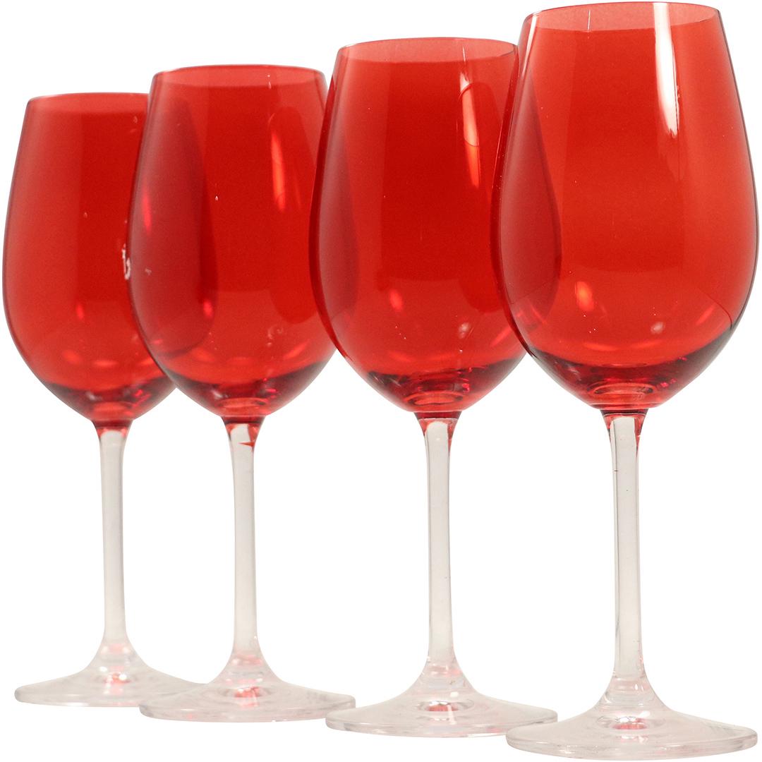 4 Ruby Red Wine Glasses Meridan Shannon Czech Republic: 4 Ruby Red Wine Glasses Meridan Shannon Czech Republic. Original label. Size: 8.75h x 3w