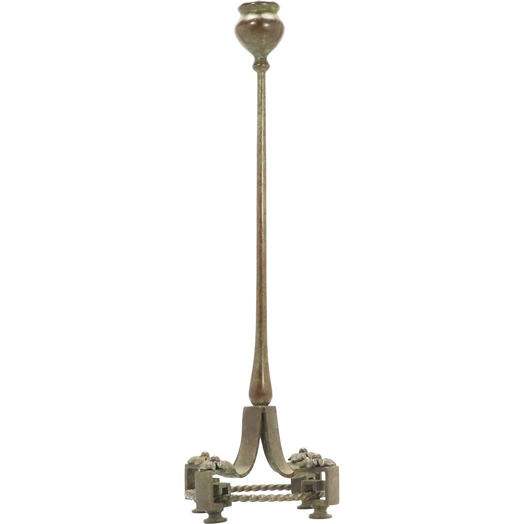 Tiffany Studios Monogram Tall Bronze Candlestick (1 of 7)