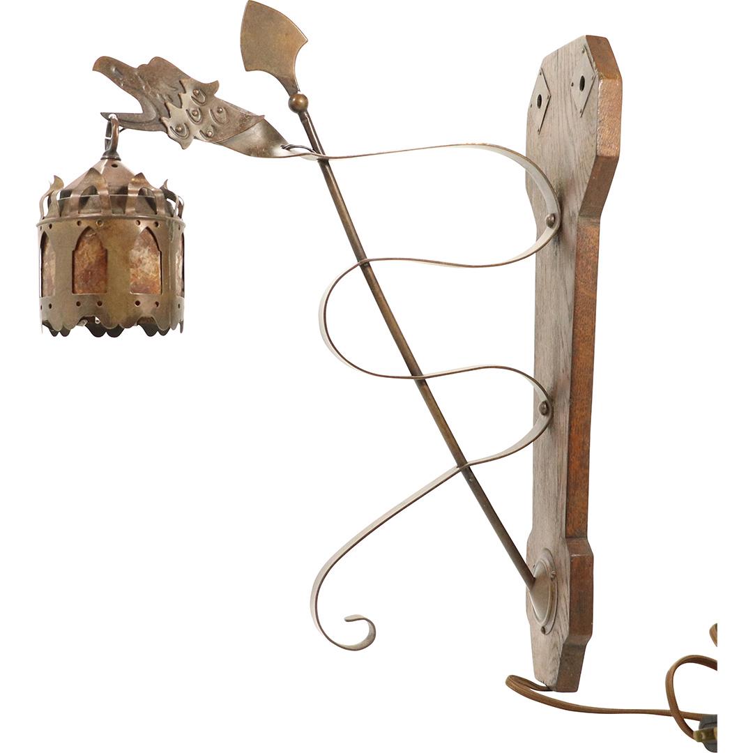 Stickley Copper Sconce Eagle Head Holding Mica Shade (1 of 9)