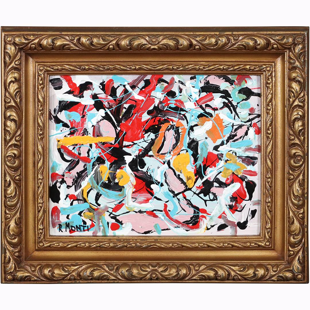 R Monti, Mid-Century Modern Abstract Composition O/b (1 of 8)
