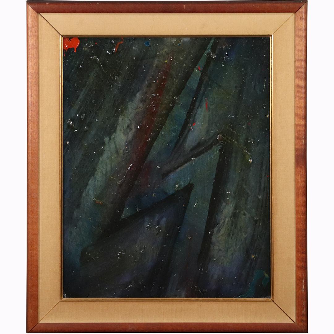 Mid-Century Modern O/b Lightning Bolt in Dark Abstract (1 of 6)