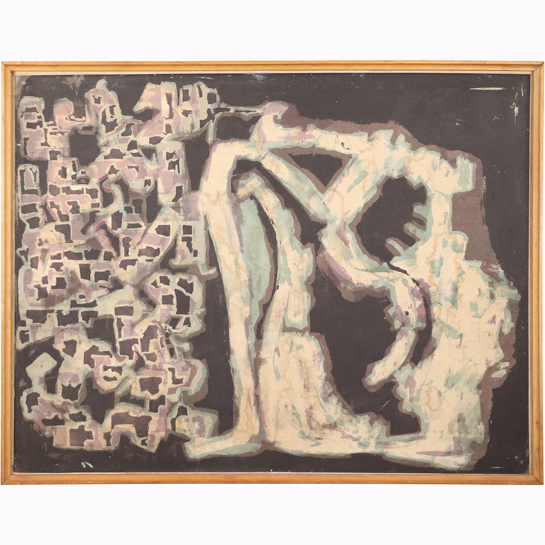 John L Thompson 1963, Abstract Figure Serigraph Framed (1 of 8)