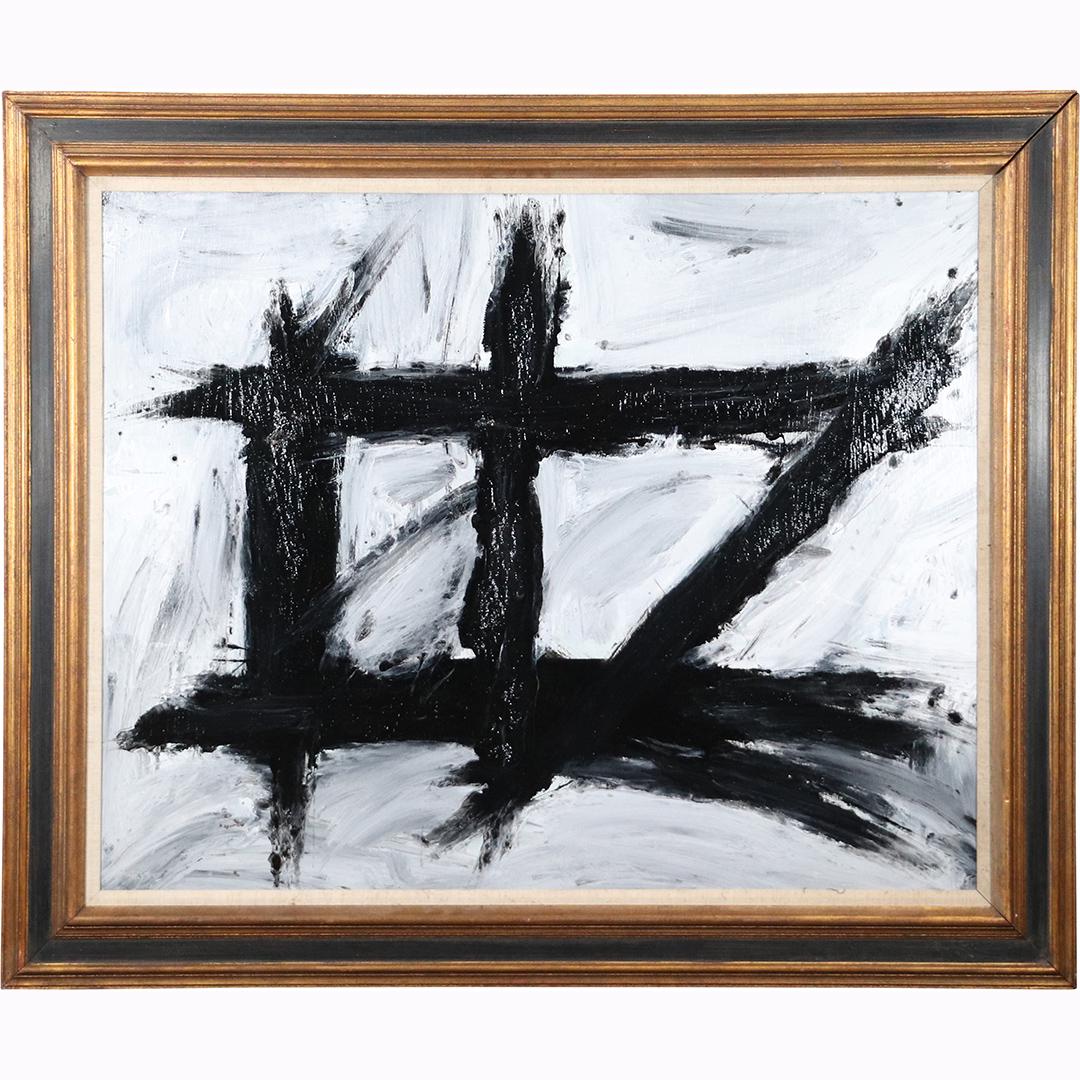 Pulgini after Franz Kline, Oil/c Black Lines on White (1 of 7)