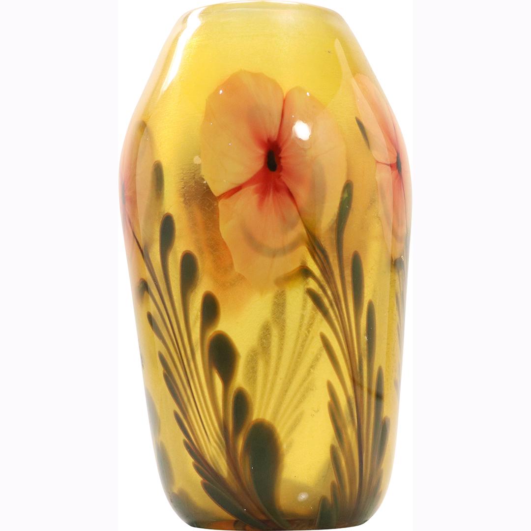 Charles Lotton Signed Studio Art Glass Vase Flowers (1 of 7)