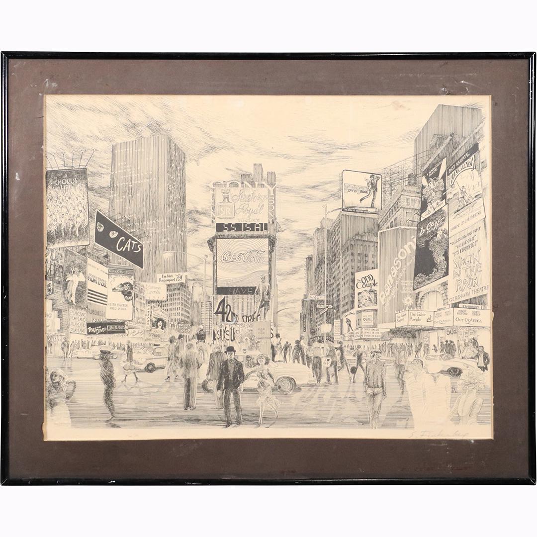 S Finkerbox, Ink Drawing 42nd Street Times Square NYC (1 of 8)