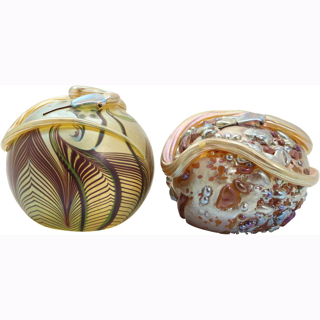 [2] Orient & Flume Art Glass Paperweights with Snakes (1 of 8)