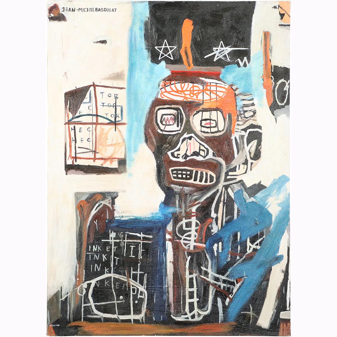 Jean-Michel Basquiat(after); Abstract Oil Head of Kings (1 of 7)