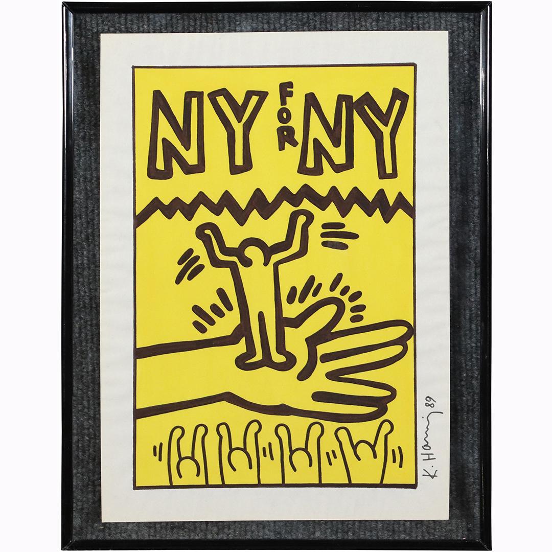 Keith Haring(after); 20thC. Felt -Tip Drawing Signed (1 of 9)