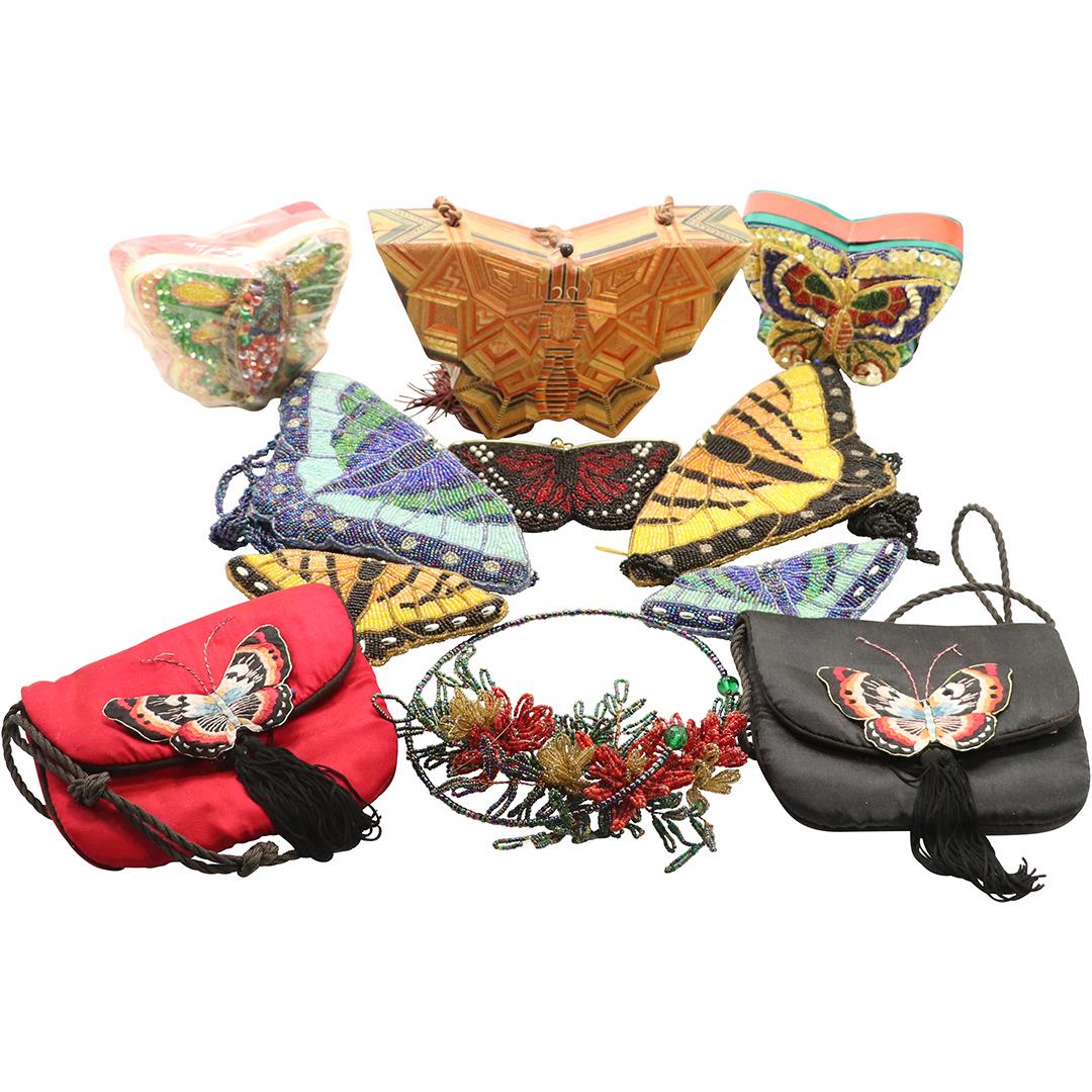 [10] Assorted "Butterfly" Purses and Beaded Clutch Bags (1 of 10)
