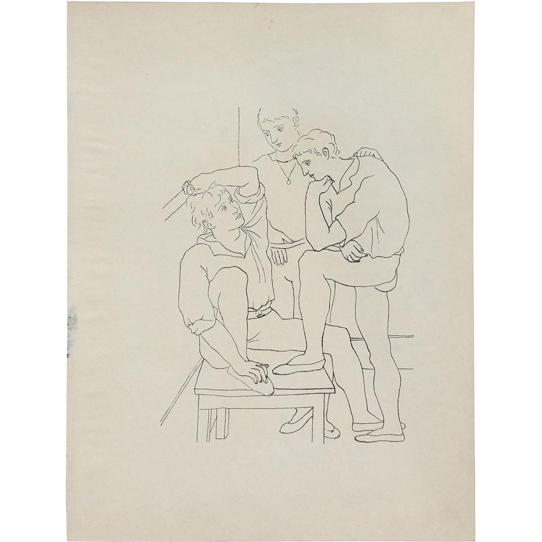 Pablo Picasso Vintage Lithograph 3 Men in Conversation (1 of 5)