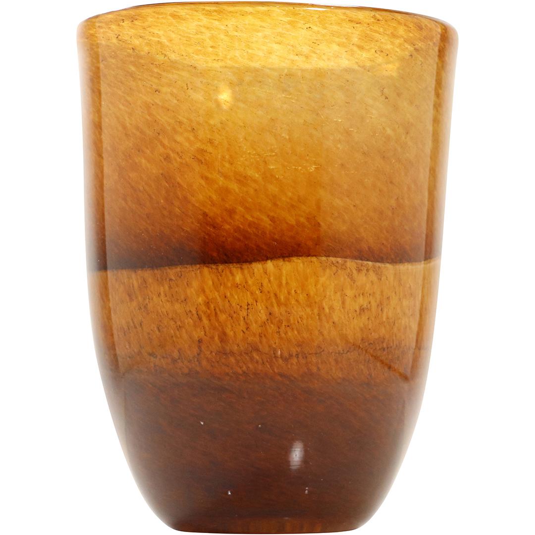 Large Brown Art Glass Vase , Polished Pontil Base (1 of 5)