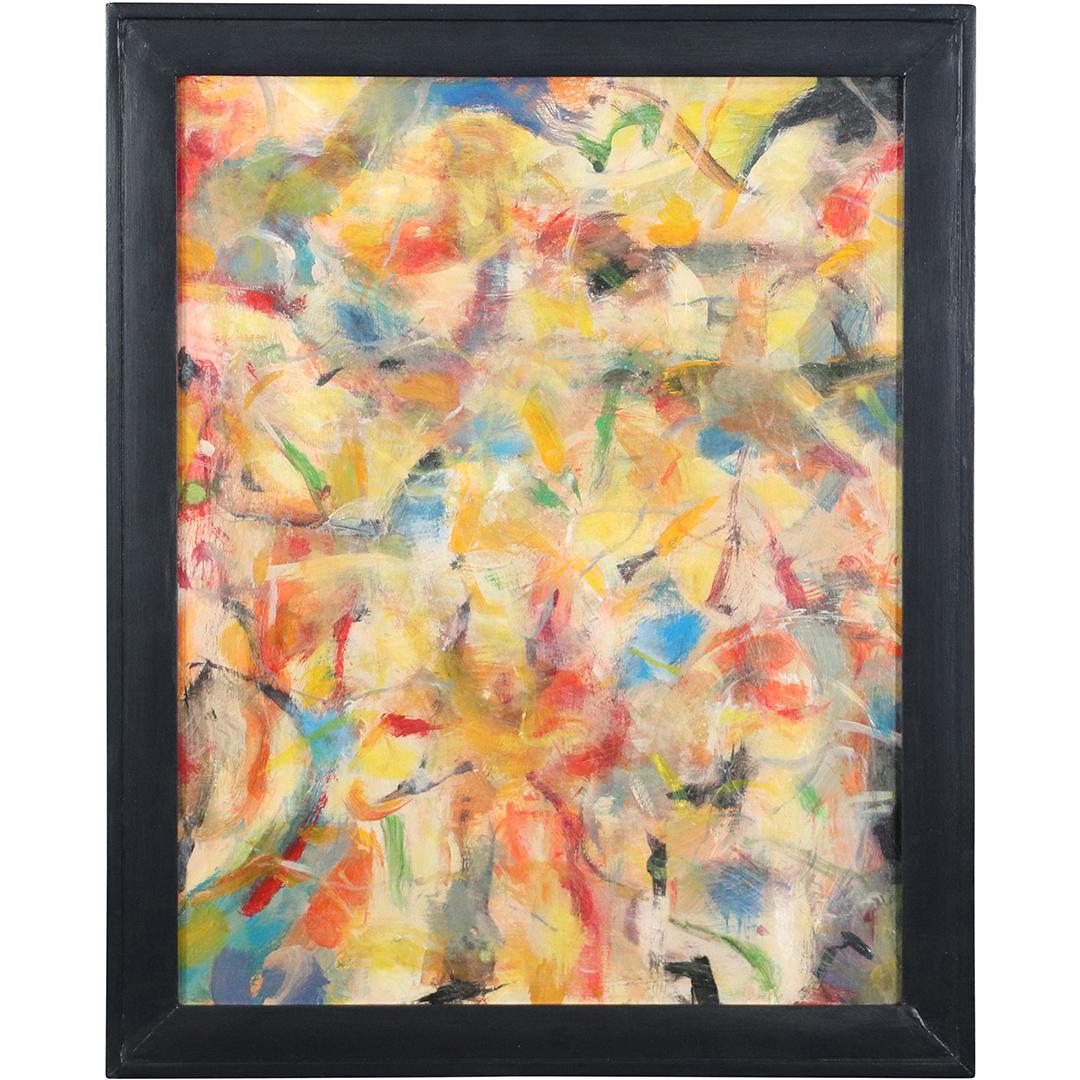 20th C. Abstract Composition Oil on Board Painting (1 of 6)