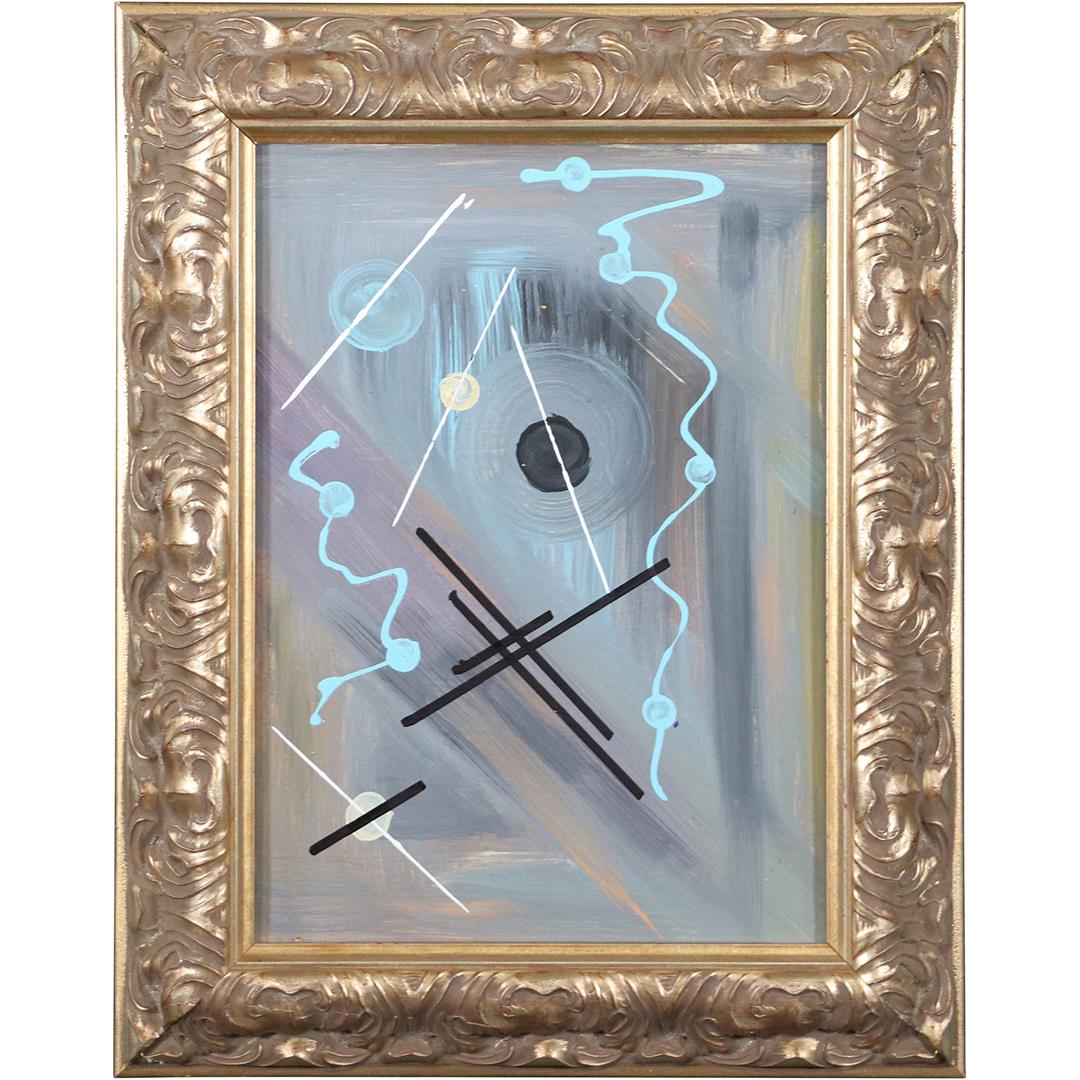 20th C. Abstract Composition Oil on Board Painting (1 of 7)