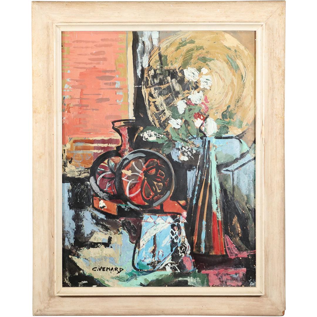 Claude Venard, Oil/b Painting Abstract Still Life (1 of 7)