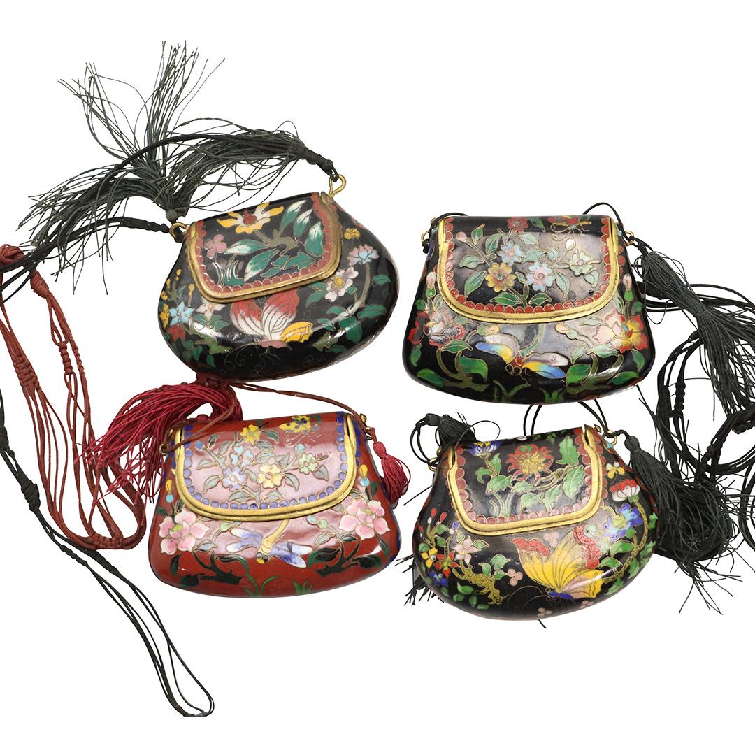 [4] Four Assorted Cloisonne Clutch Purses (1 of 6)