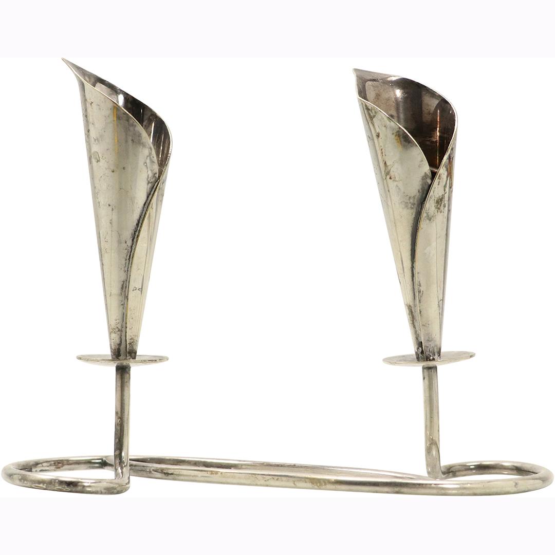 Hans Jensen Silver Double Calla Lily Candlestick (1 of 7)