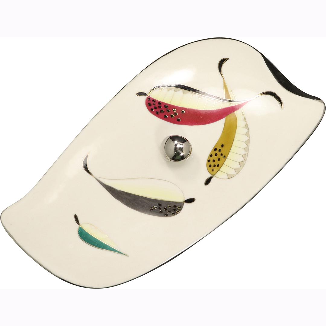 Mid-Century Modern Ceramic Covered Shaped Dish (1 of 8)