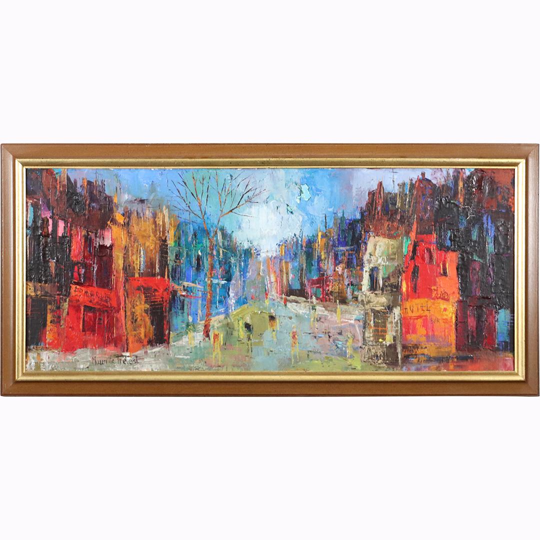 Maurille Prevost, Mid-Century Oil/c Parisian Street (1 of 8)