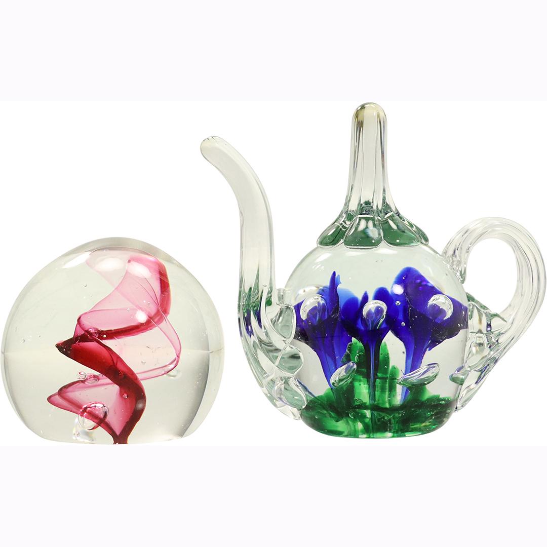 Rollin Karg Signed Paperweight & Teapot Signed Clair (1 of 9)