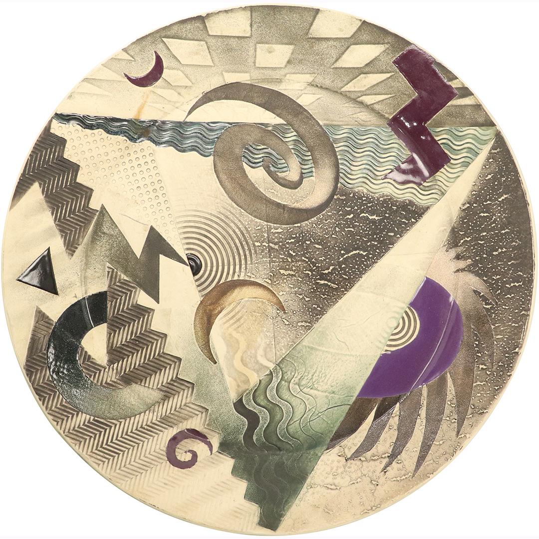 Studio Art Pottery Geometric Abstract Design Platter (1 of 8)