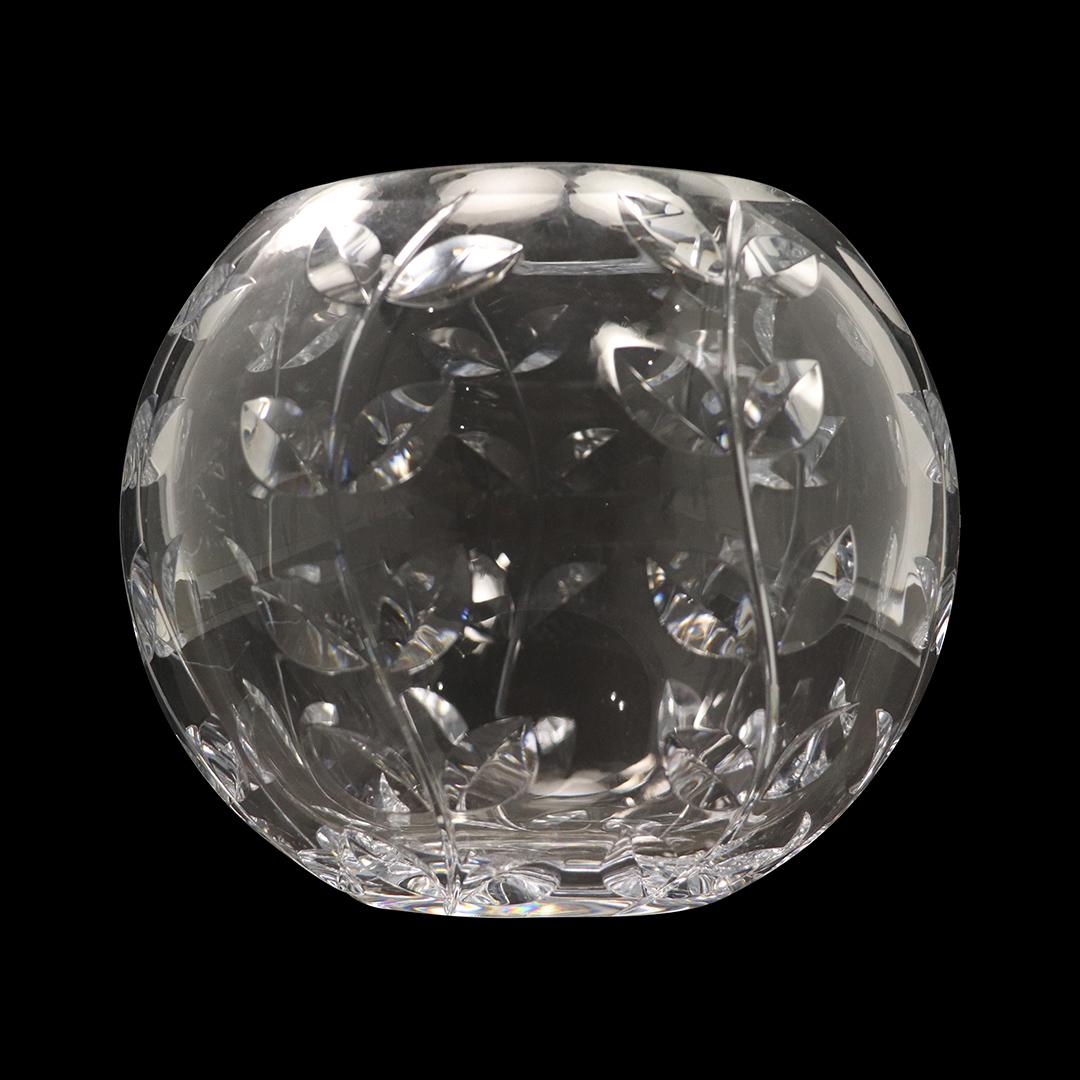 TIFFANY & CO Signed Crystal Glass Rose Bowl (1 of 7)