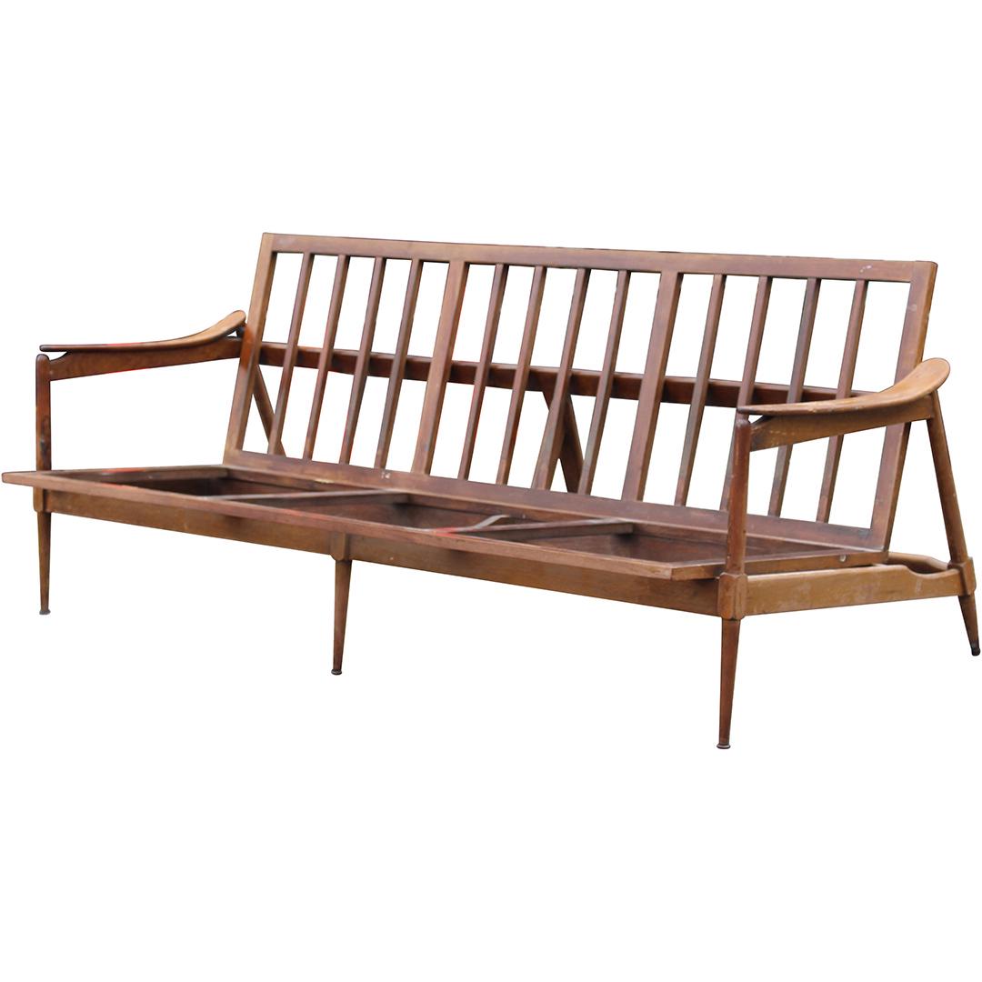 Mid-Century Modern 3-Seat Sofa Frame Curved Arms (1 of 8)