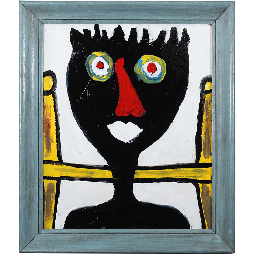Pulgini, Mid-Century Modern Oil/b Abstract Black Man (1 of 7)