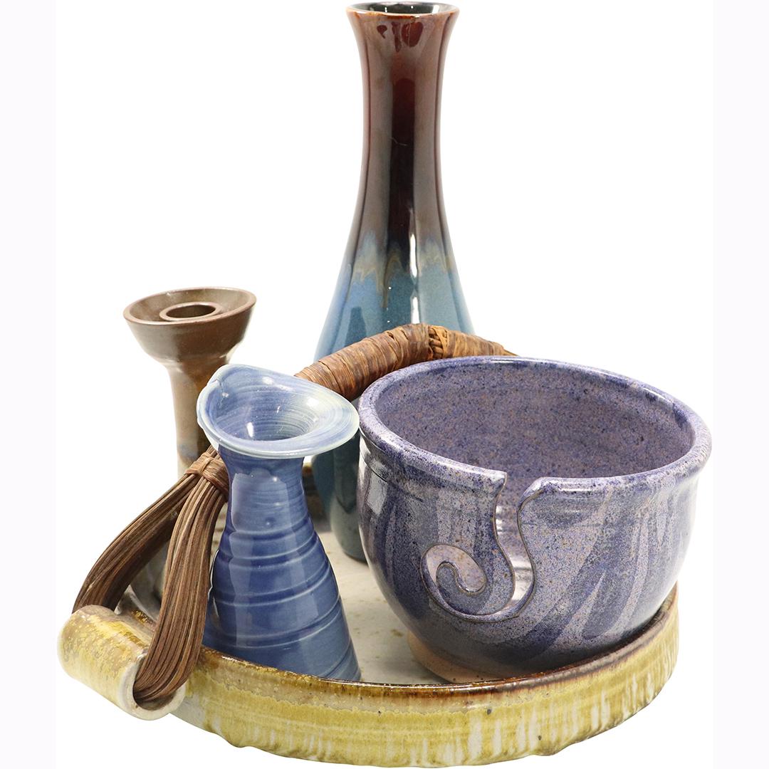 [5] Assorted Studio Art Pottery Vases Bowl Tray, Signed (1 of 13)