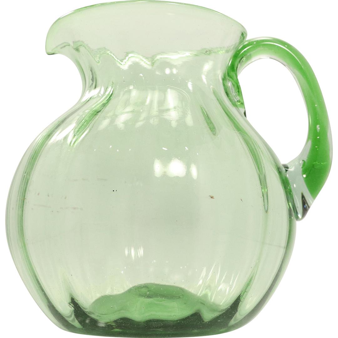 Hand Blown Green Glass Water Pitcher Pontil Base (1 of 6)