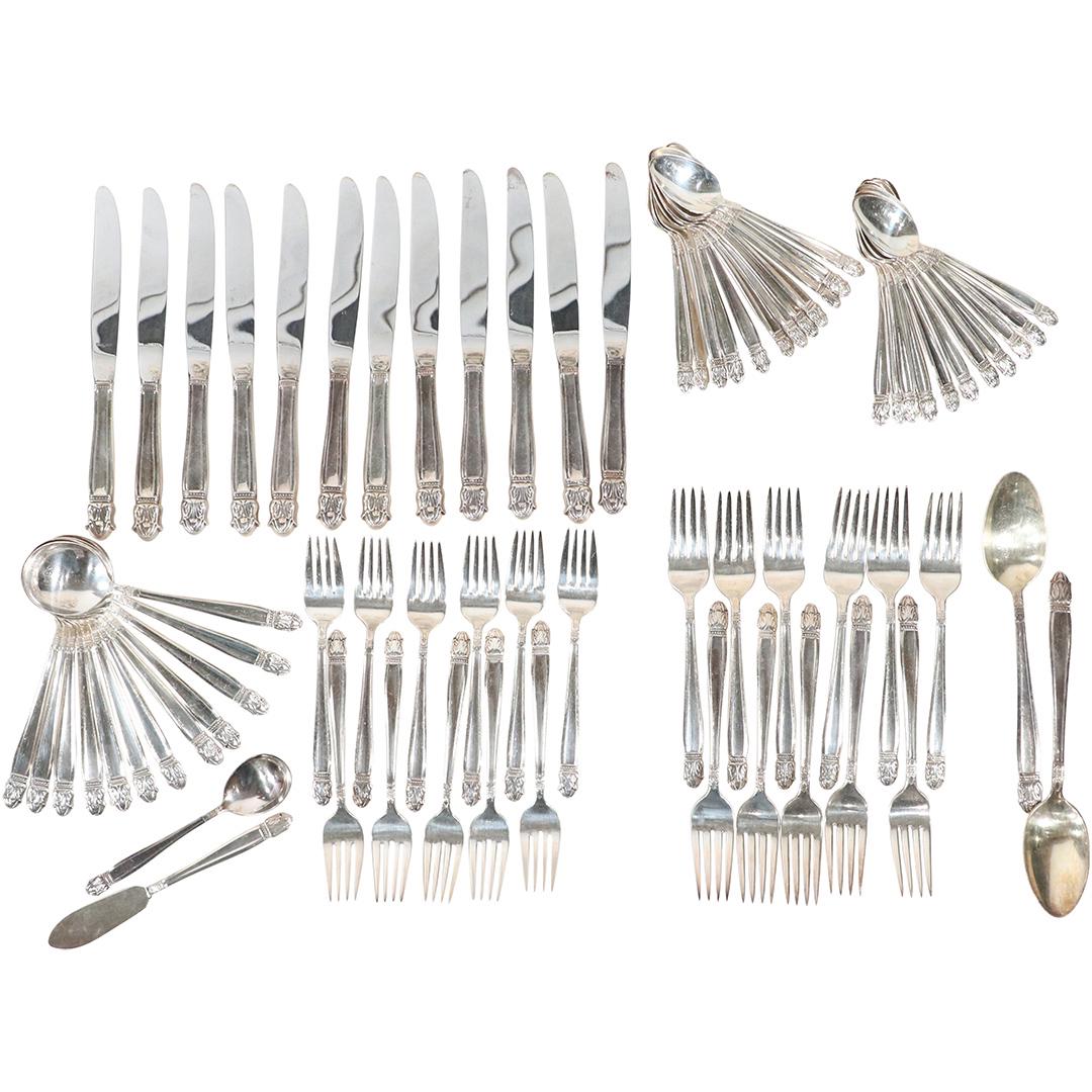73 Pc Holmes and Edwards Inlaid Silver Plate Flatware (1 of 9)