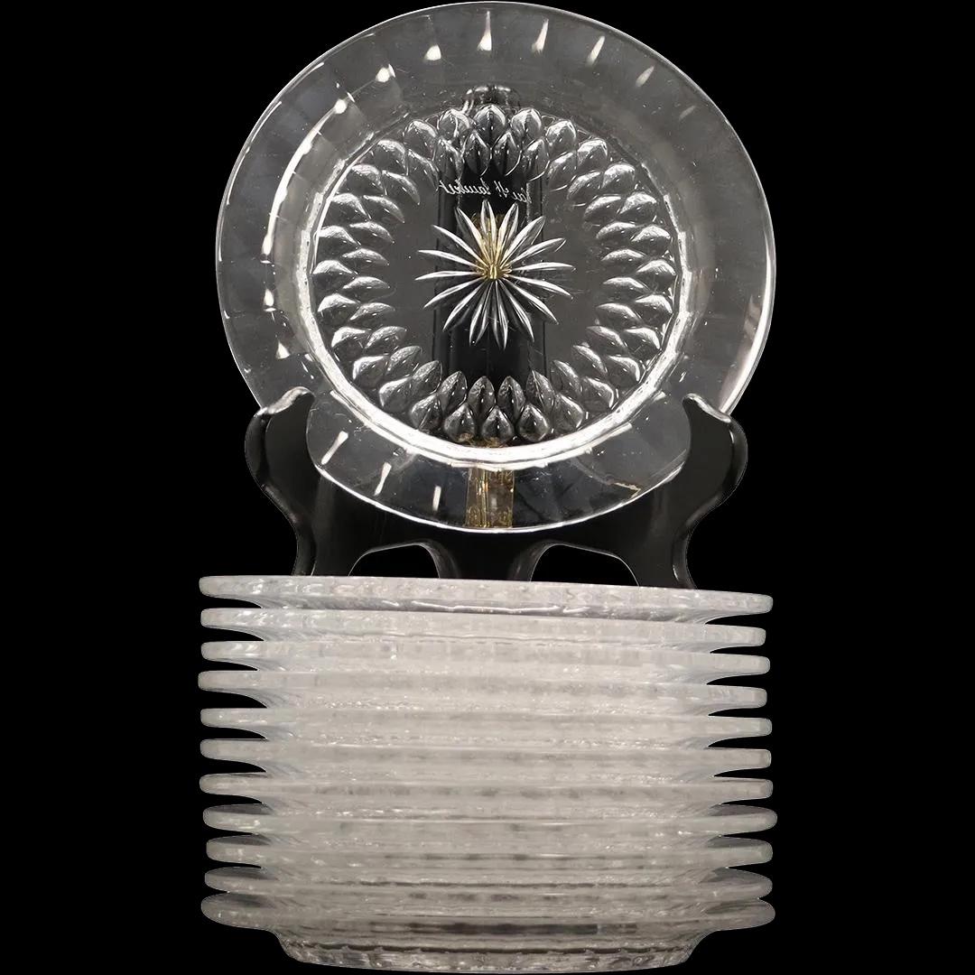 [12] Signed VAL ST. LAMBERT Crystal Glass Plates (1 of 6)