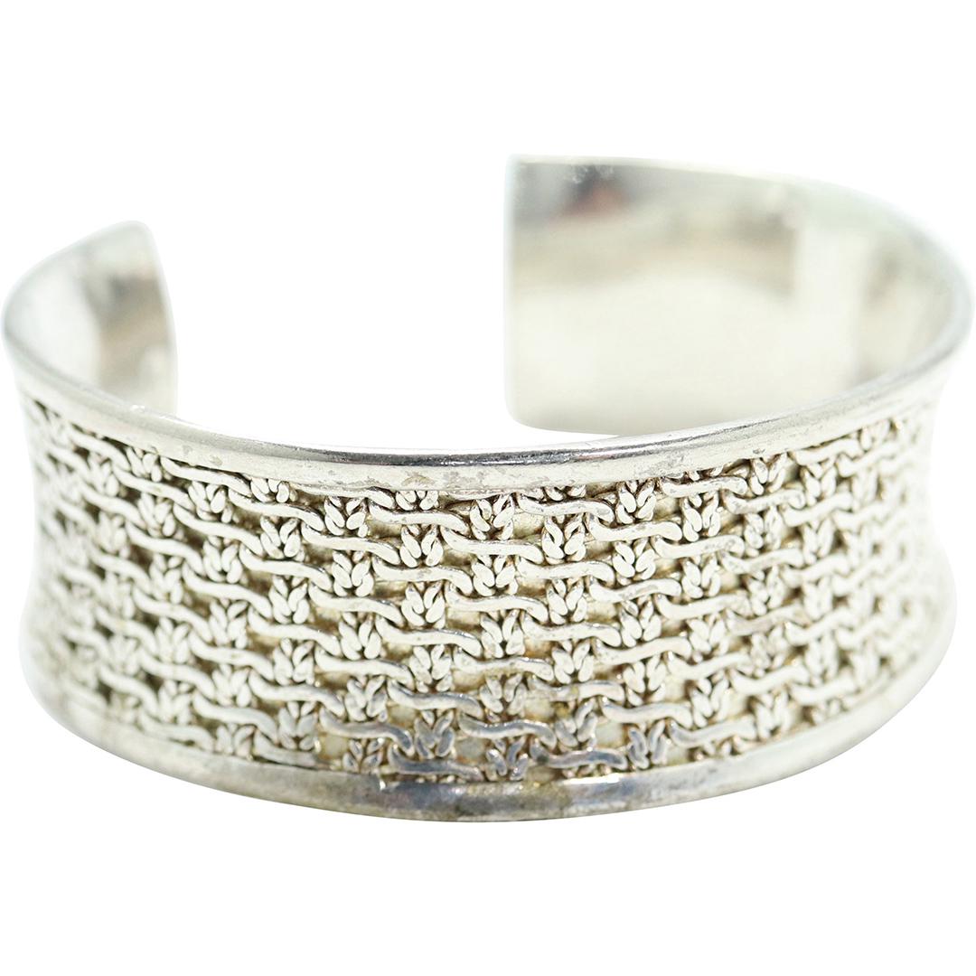 .925 Sterling Silver Modernism Design Cuff Bracelet (1 of 5)