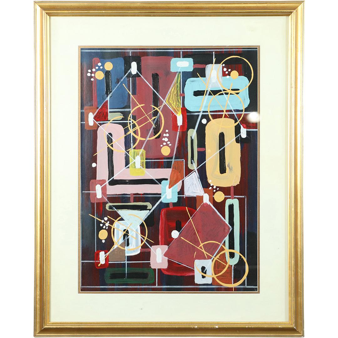 Mid-Century Modern Gouache Geometric Abstract - Quality (1 of 9)