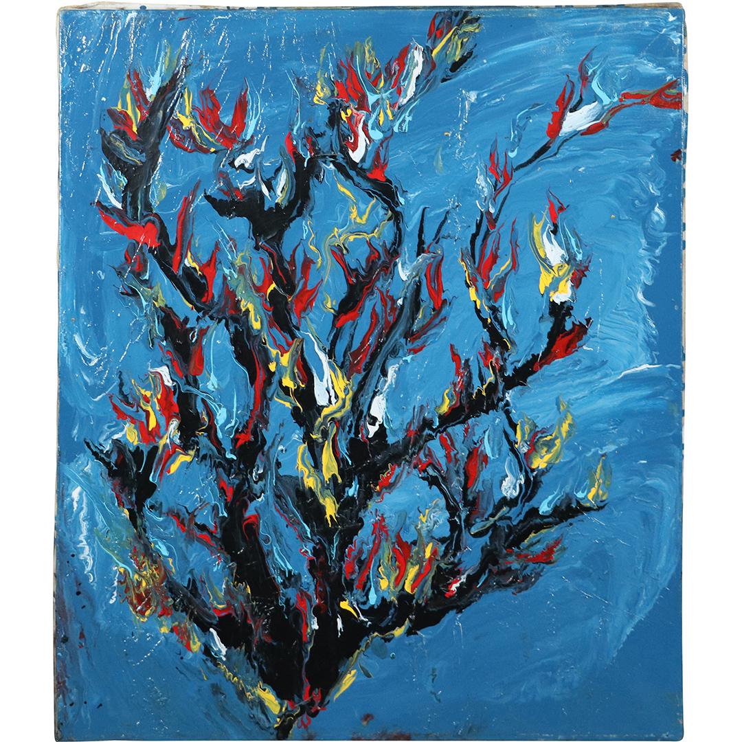 Pulgini, Mid-Century Modern Oil/c Abstract Tree in Wind (1 of 6)