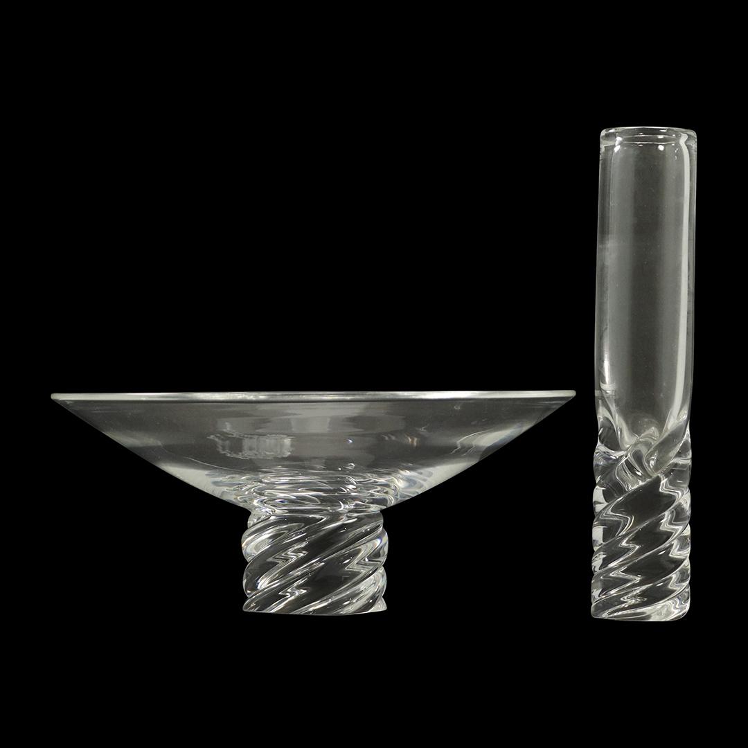 [2] Signed Steuben Crystal Glass Candy Compote & Vase (1 of 7)