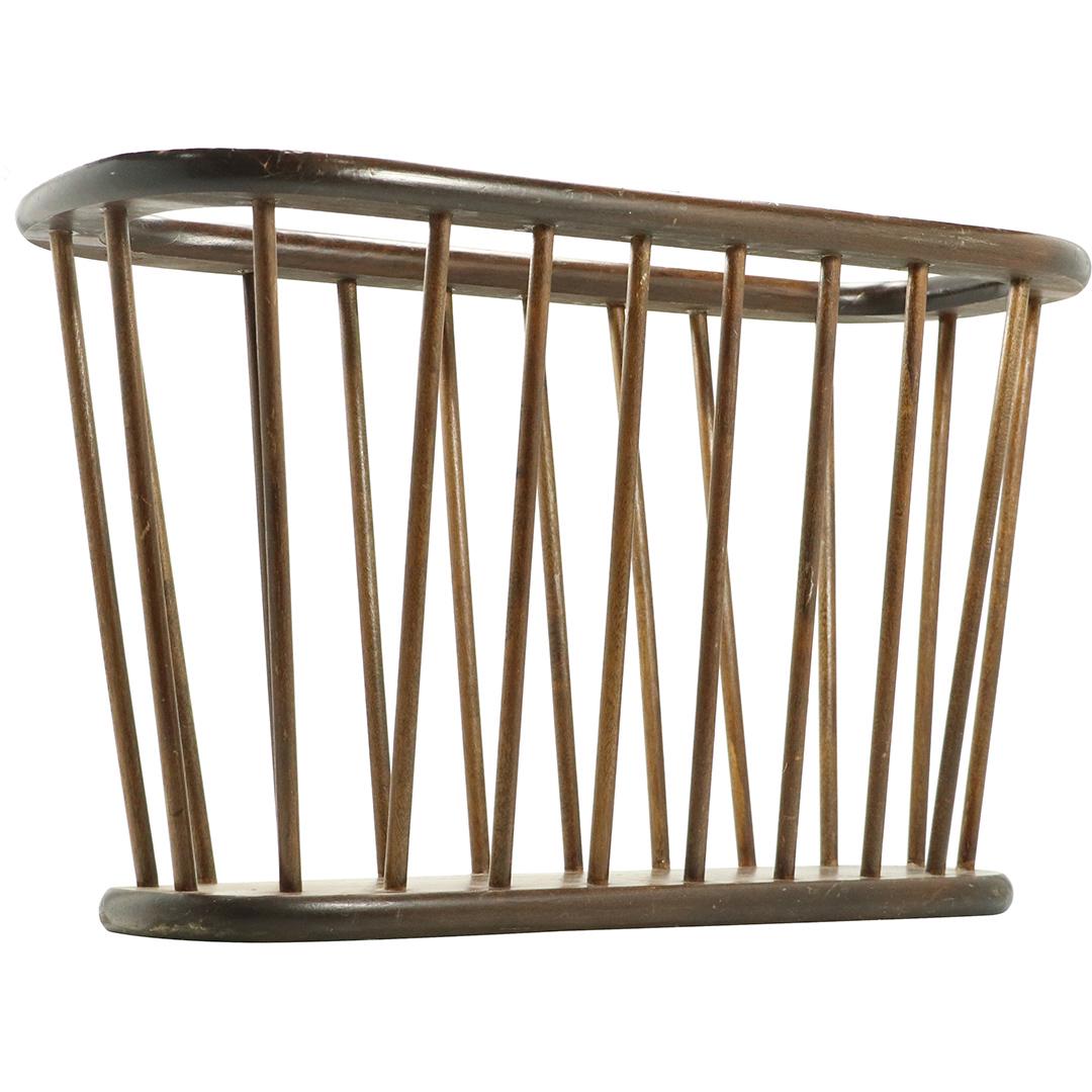 Arthur Umanoff Magazine Rack. Modernist Elliptical Wood (1 of 6)