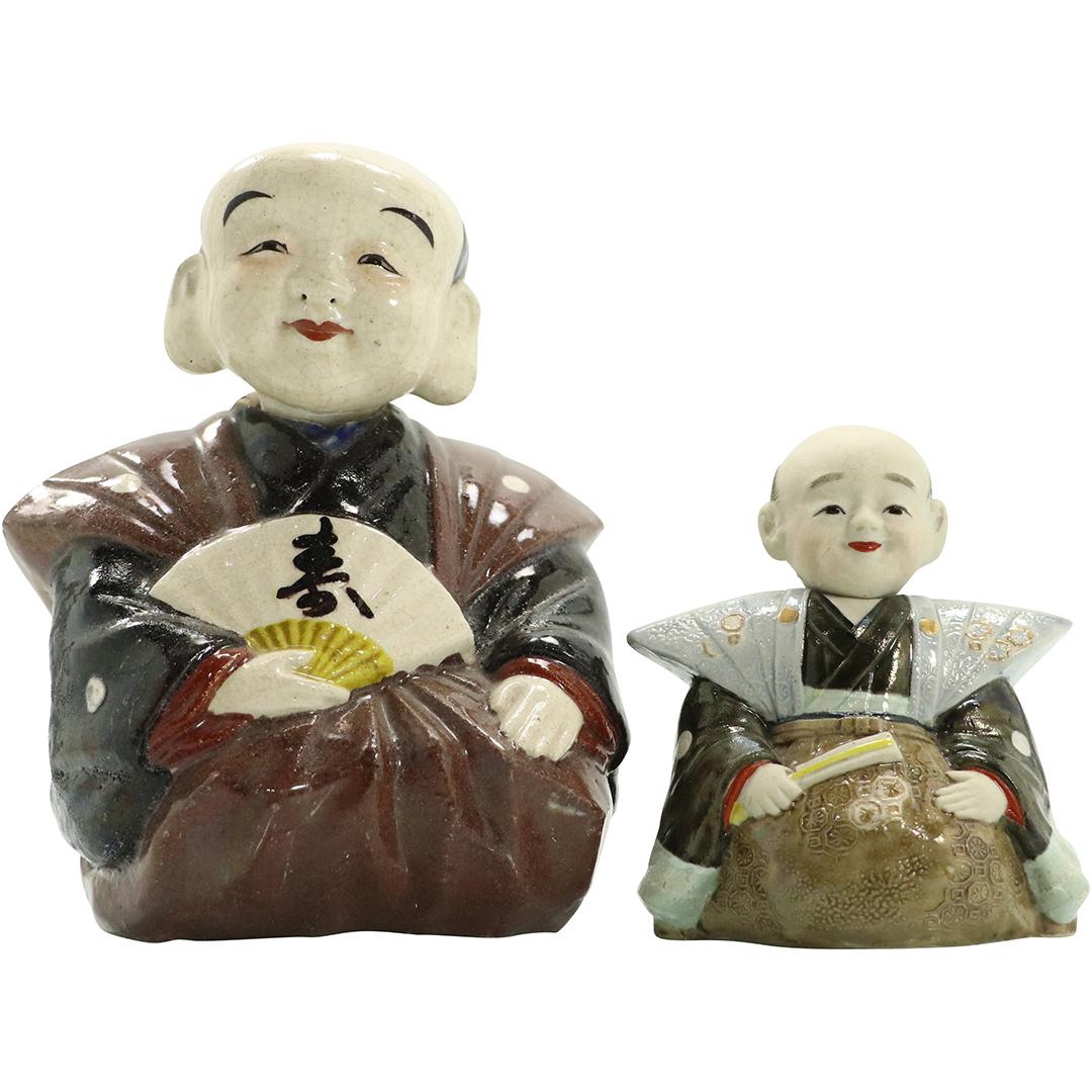 [2] Oriental Asian Figure Ceramic Nodder Figures Signed (1 of 10)