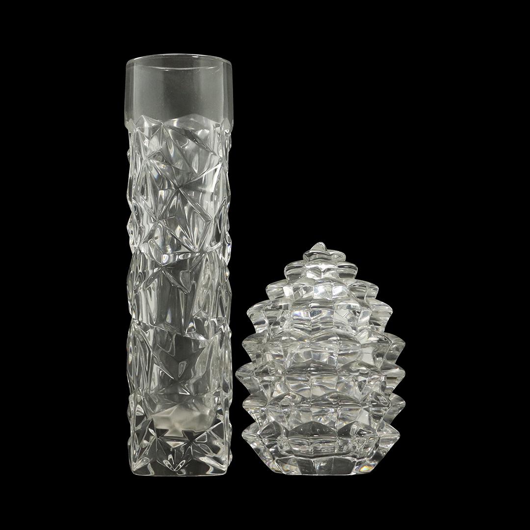 2 Tiffany & Co Signed Crystal Glass Vase & Covered Jar (1 of 9)