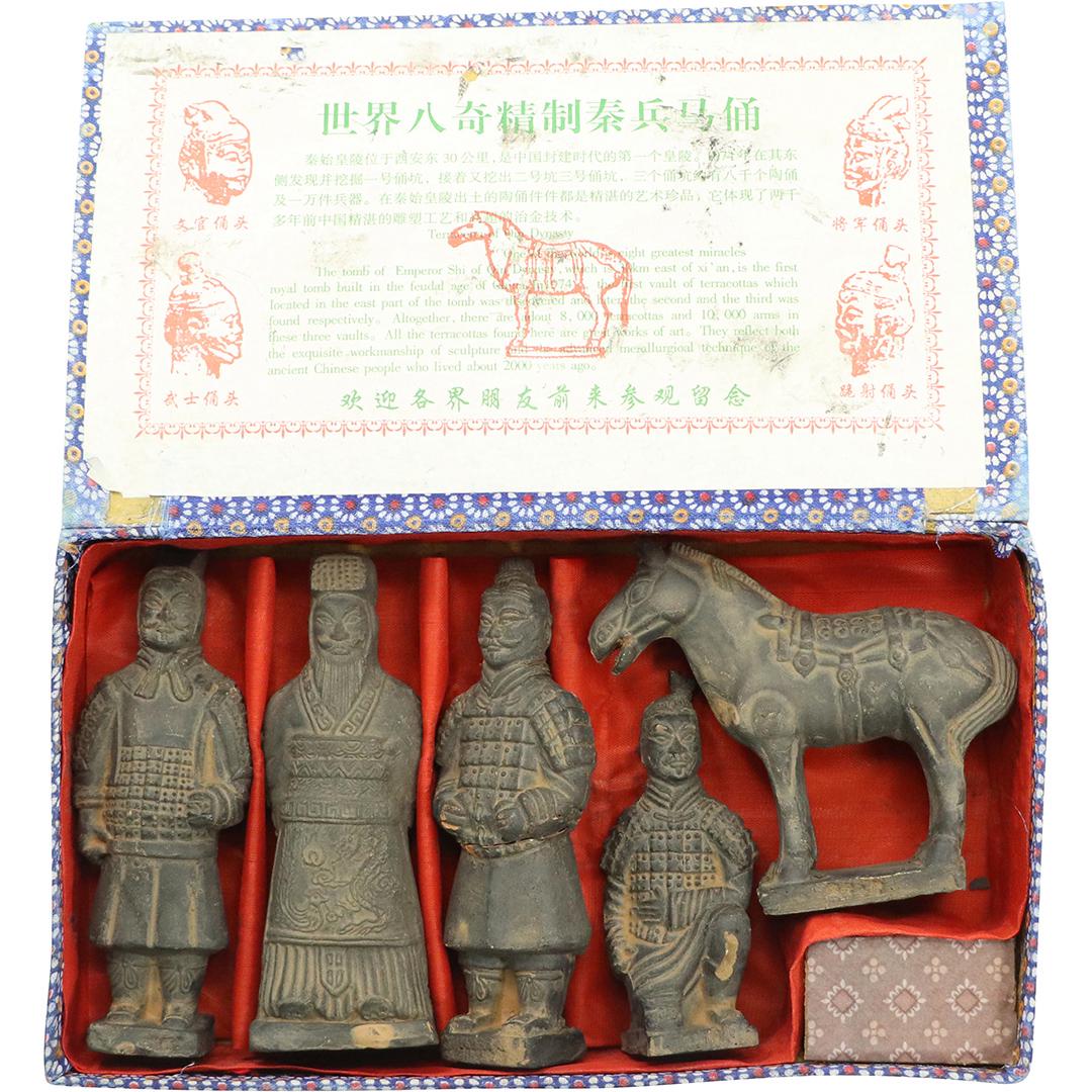 5 Pc Oriental Asian Ceramic Figures and Horse Set Boxed (1 of 10)