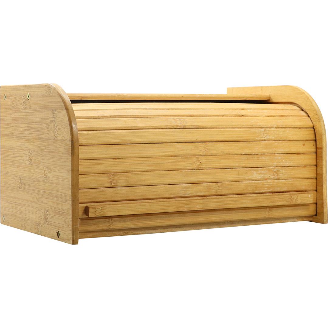 Mid-Century Blond Wool Roll Front Bread Box (1 of 7)