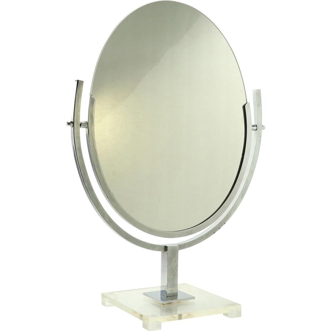 Mid-Century Modern Lucite, Chrome, Glass Dresser Mirror (1 of 6)