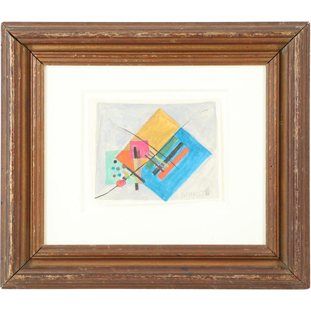 Rolph Scarlett 1889-1984, Geometric Abstract Watercolor (1 of 8)