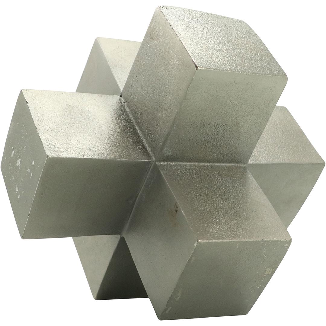 Modern Design Cubism Dice Sculpture in Silver Patina (1 of 4)