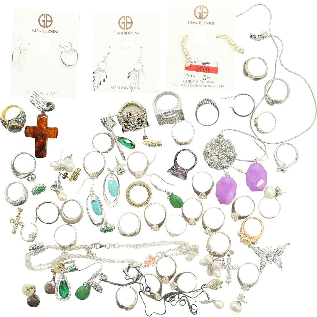 Group Assorted Rings [some Sterling] Pendants, Earrings (1 of 10)