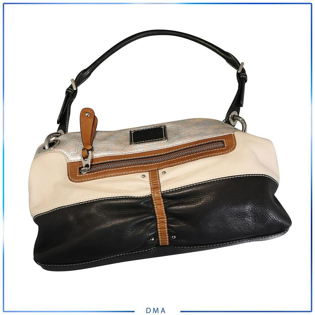 B Makowsky Black and White Leather Handbag (1 of 9)