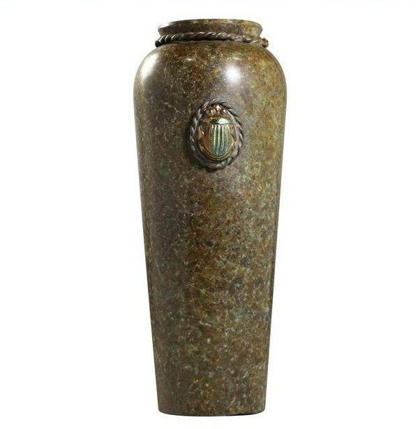 TIFFANY SUDIOS NEW YORK Bronze Vase ART GLASS SCARAB (1 of 8)