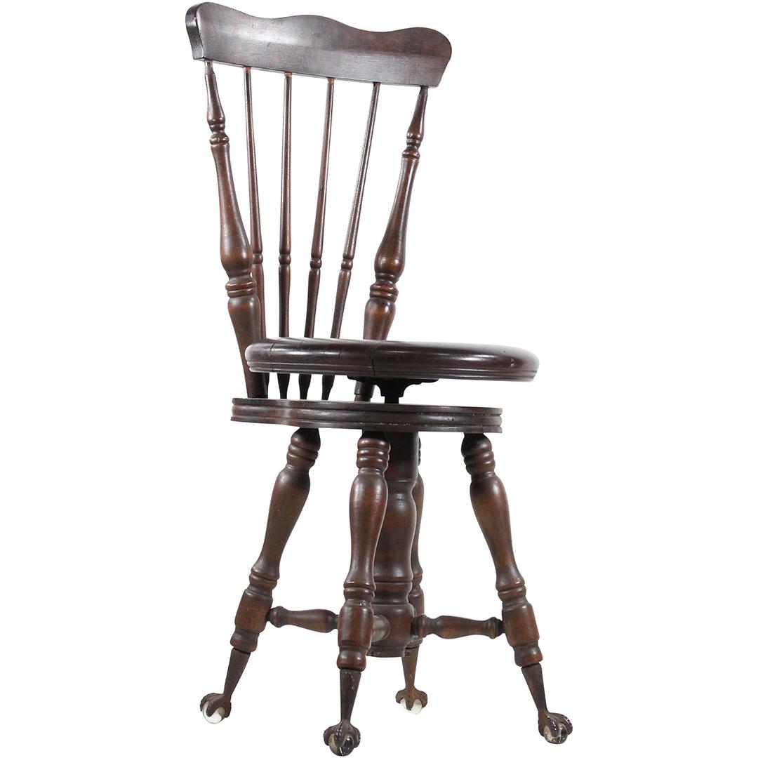 Victorian High Back Piano Chair with Claw & Ball Feet (1 of 14)