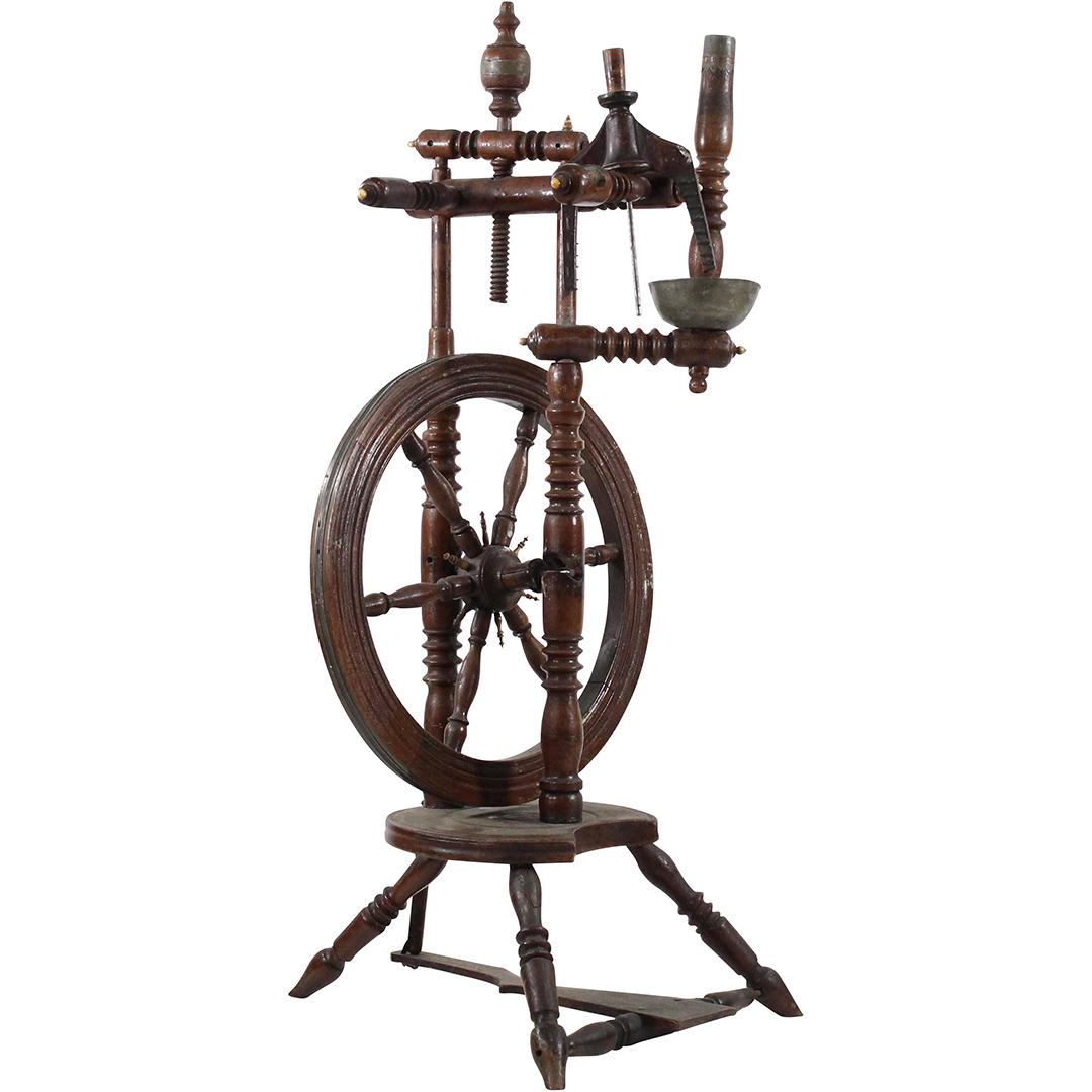 19th C. Primitive Wooden Flax Wheel (1 of 13)