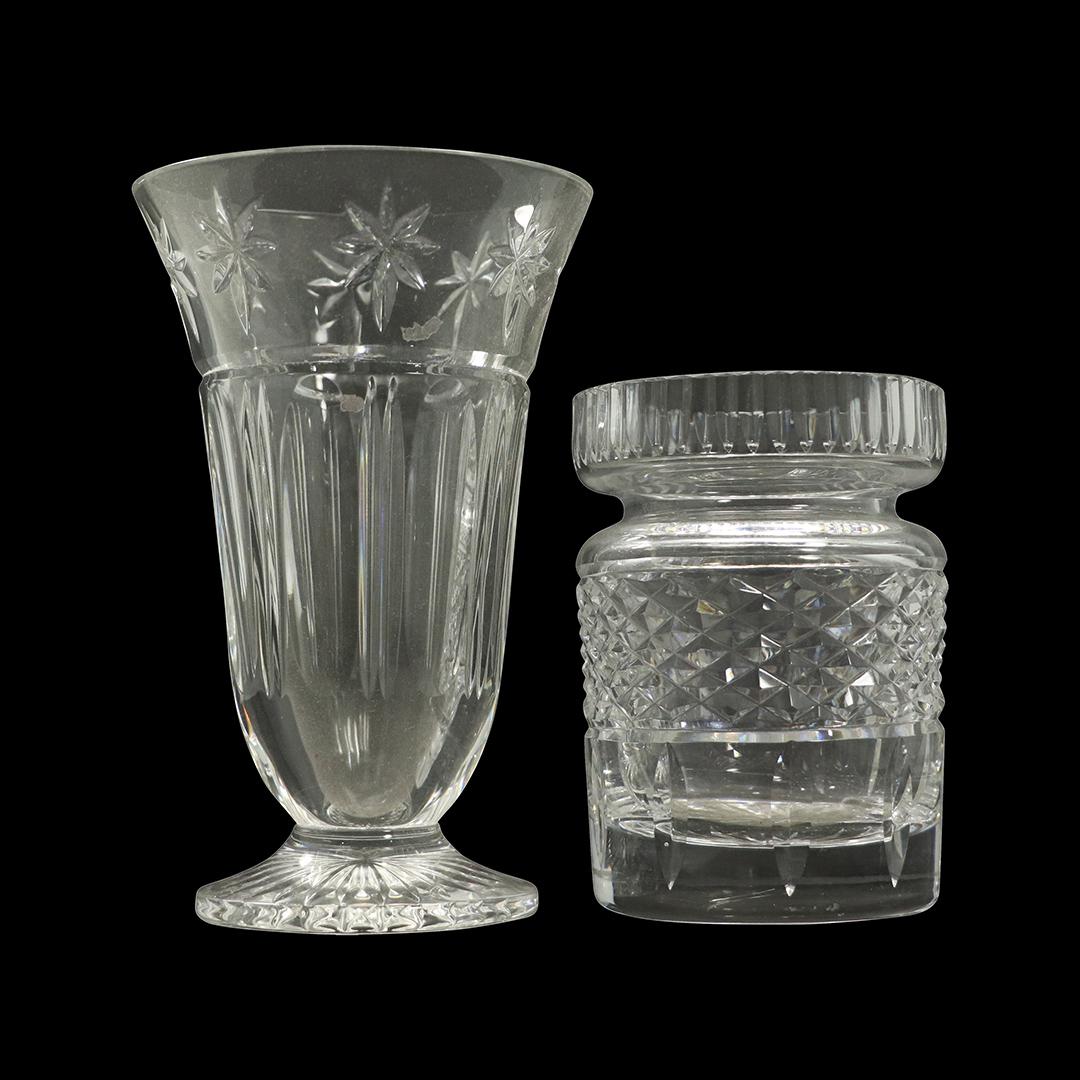 [2] Signed WATERFORD Crystal Glass Vase and Jar (1 of 9)