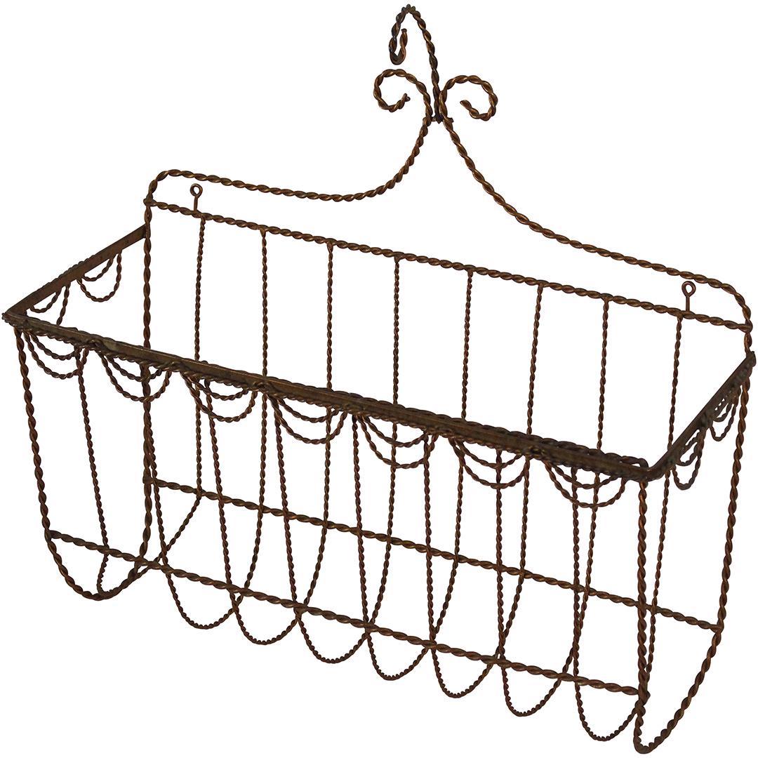 Country French Metal Wire Hanging Flower Basket (1 of 7)
